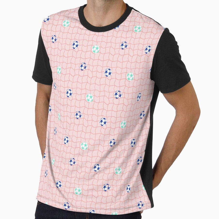 Pink soccer pattern by Caroline D - Adult & Kids T-Shirts, Sweatshirts & Hoodies apparel design preview 1