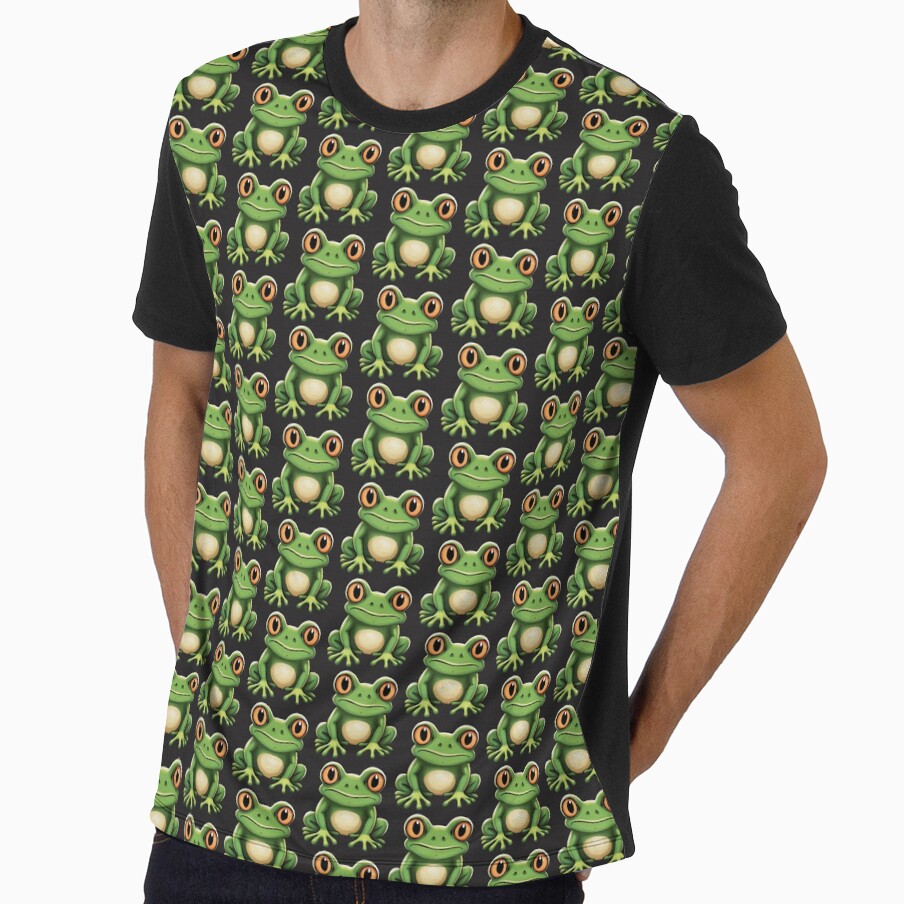 Frog pattern by ZenStickConcept - Adult & Kids T-Shirts, Sweatshirts & Hoodies apparel design preview 1