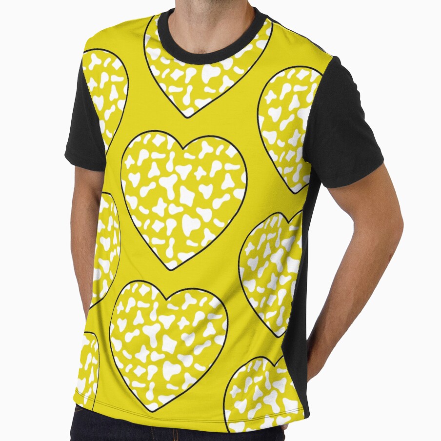 Big White Cow Patches on Yellow Cowhide Continues - Adult & Kids T-Shirts, Sweatshirts & Hoodies apparel design preview 1