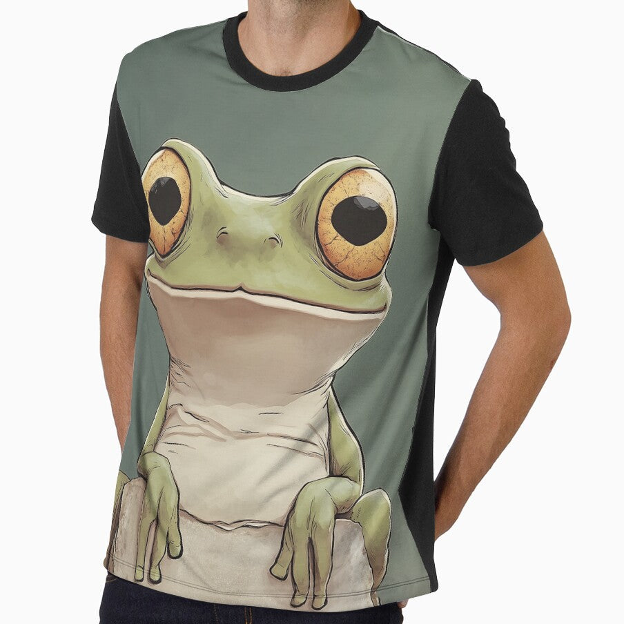 Cheerful Big-Eyed Cartoon Frog by junkydotcom - Adult & Kids T-Shirts, Sweatshirts & Hoodies apparel design preview 1