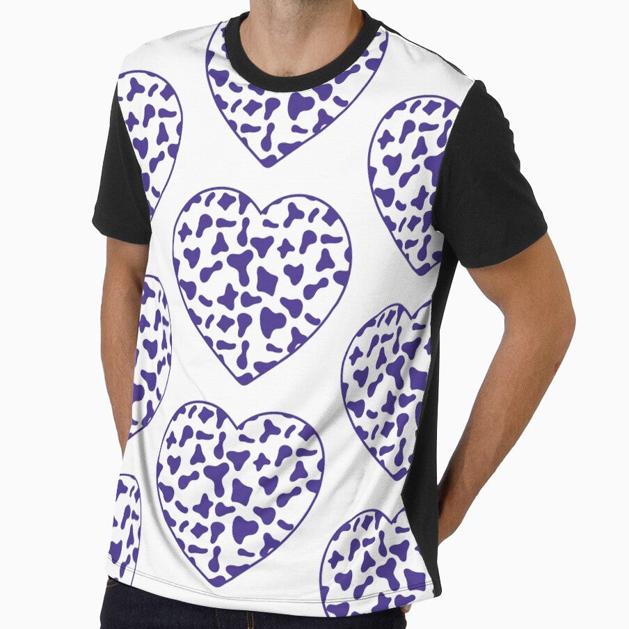 Big Purple Cow Patches on White Cowhide Continues - Adult & Kids T-Shirts, Sweatshirts & Hoodies apparel design preview 1