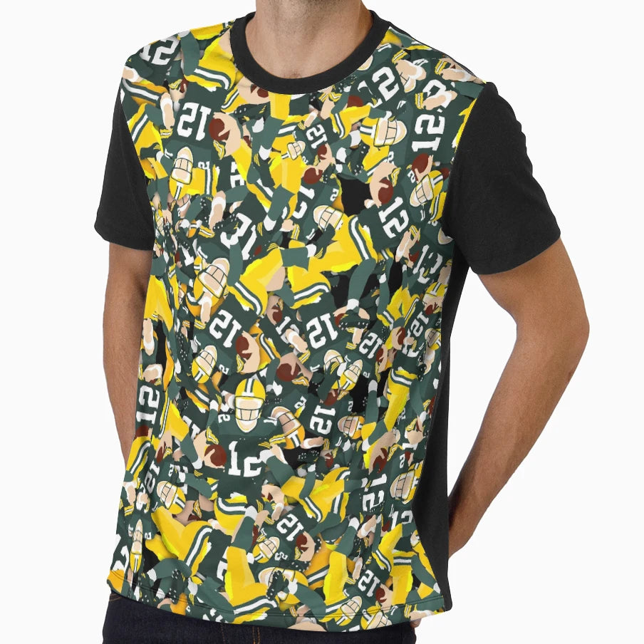 Green Bay Quarterback T-Shirt - Custom Art Print Unisex - T-Shirt, Sweatshirt, Hoodie