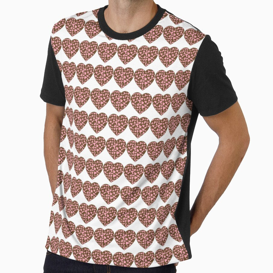 Regular Grid Small Pink Cow Patches on Brown Cowhide - Adult & Kids T-Shirts, Sweatshirts & Hoodies apparel design preview 1