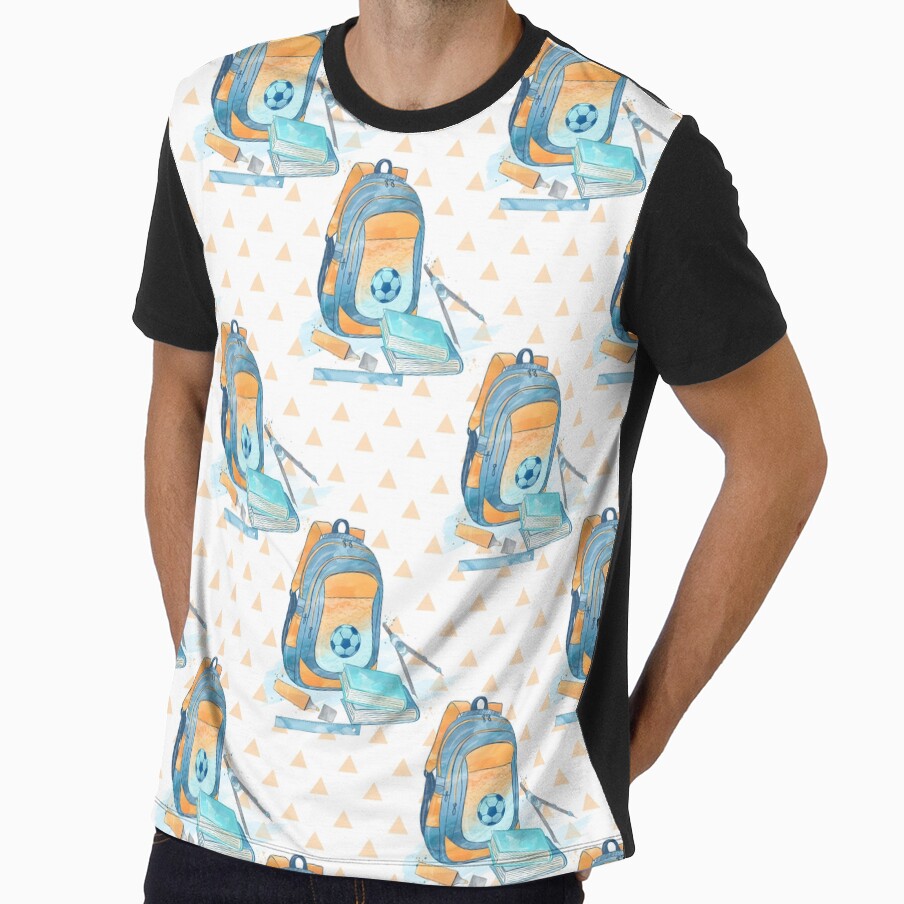 Back To School With Soccer Backpack by PatternLandia - Adult & Kids T-Shirts, Sweatshirts & Hoodies apparel design preview 1