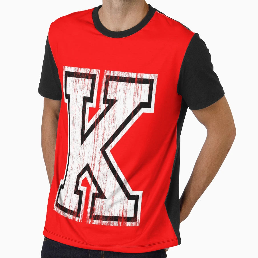 Big Sports Letter K T-Shirt - Fun Novelty Design for Adults - T-Shirt, Sweatshirt, Hoodie