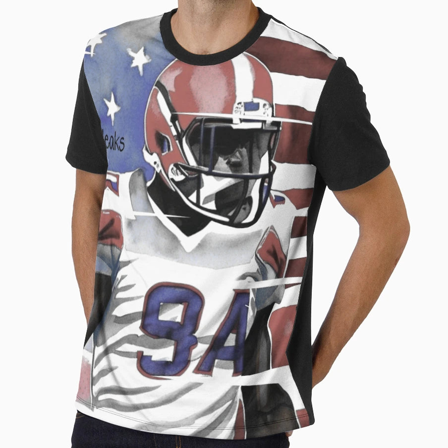 American Football Player T-Shirt - Unique Graphic for Adults - T-Shirt, Sweatshirt, Hoodie