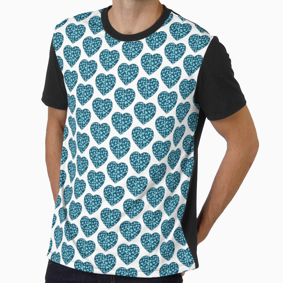 Offset Grid Small Light Blue Cow Patches on Royal - Adult & Kids T-Shirts, Sweatshirts & Hoodies apparel design preview 1