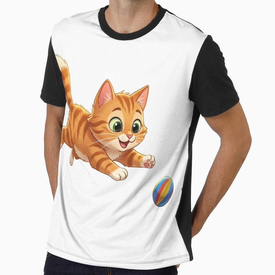 Feline Ballplayer playing by Anthuank - Adult & Kids T-Shirts, Sweatshirts & Hoodies apparel design preview 1