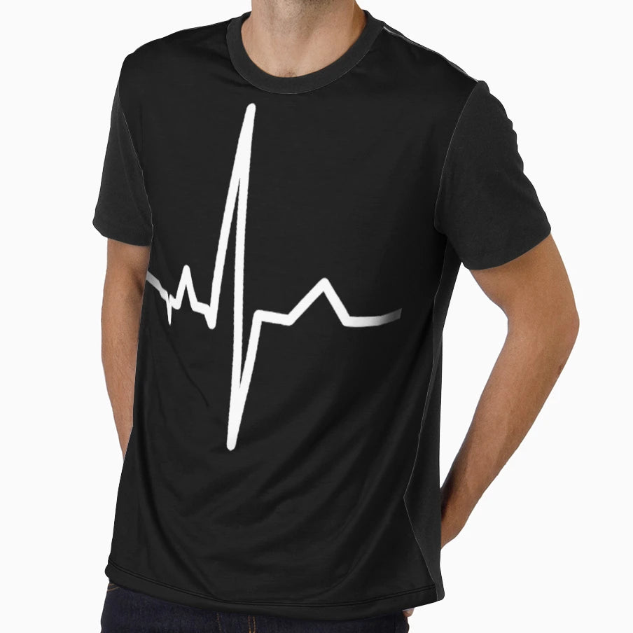 White Heartbeat T-Shirt - Trendy Graphic Men Women - T-Shirt, Sweatshirt, Hoodie