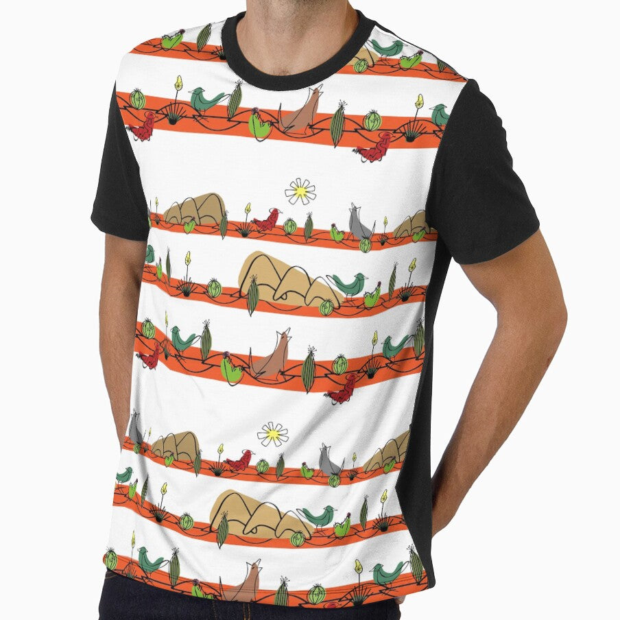 Desert MidMod Red on White by bmfabricdesigns - Adult & Kids T-Shirts, Sweatshirts & Hoodies apparel design preview 1