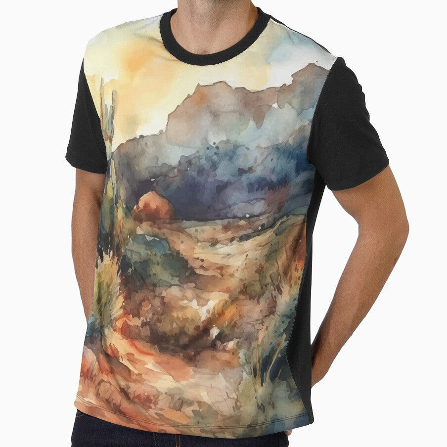 Rustic Ecosystem Boho Desert Landscape Watercolors by - Adult & Kids T-Shirts, Sweatshirts & Hoodies apparel design preview 1