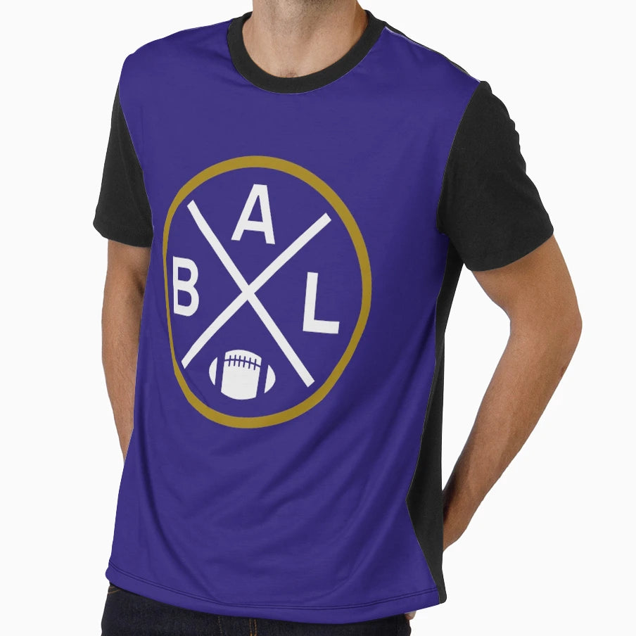 Baltimore Football Emblem Bal T-Shirt - Graphic Print Men Women - T-Shirt, Sweatshirt, Hoodie