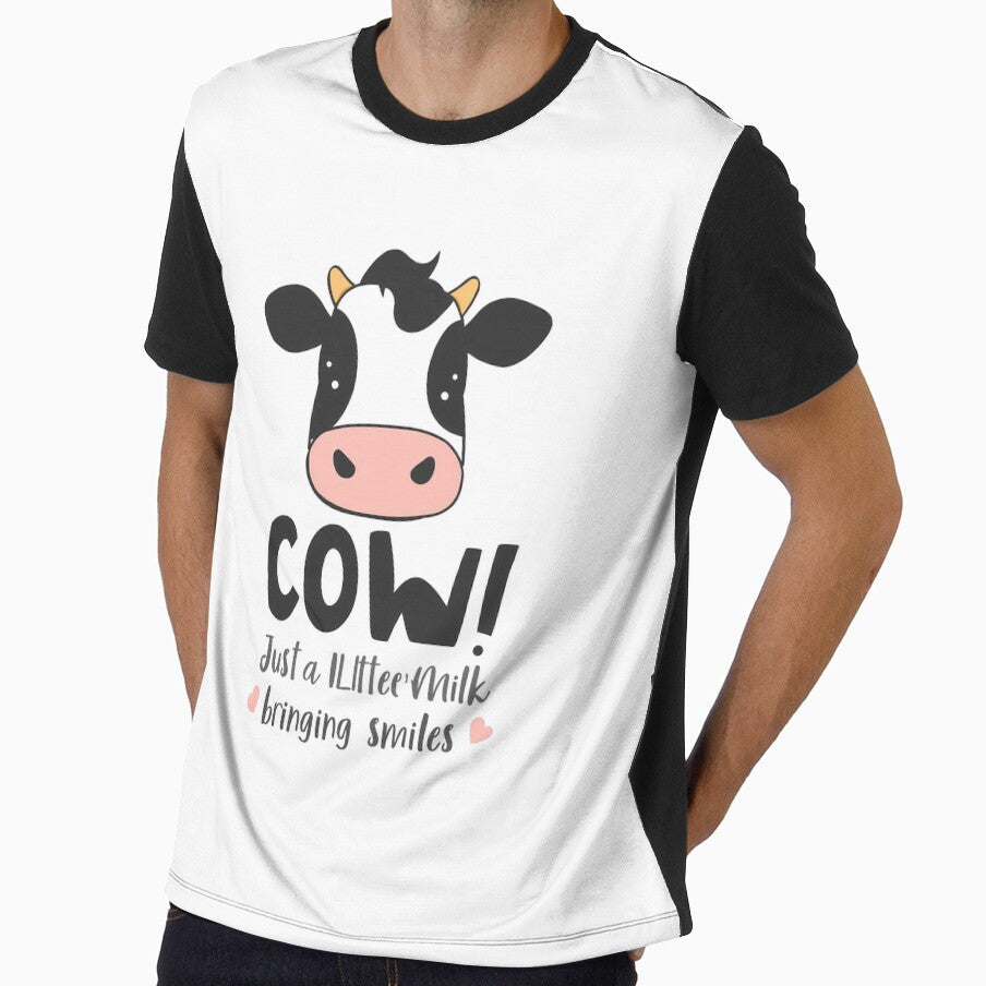 Cute Cow Quote Design Just a Little Bringing Big - Adult & Kids T-Shirts, Sweatshirts & Hoodies apparel design preview 1