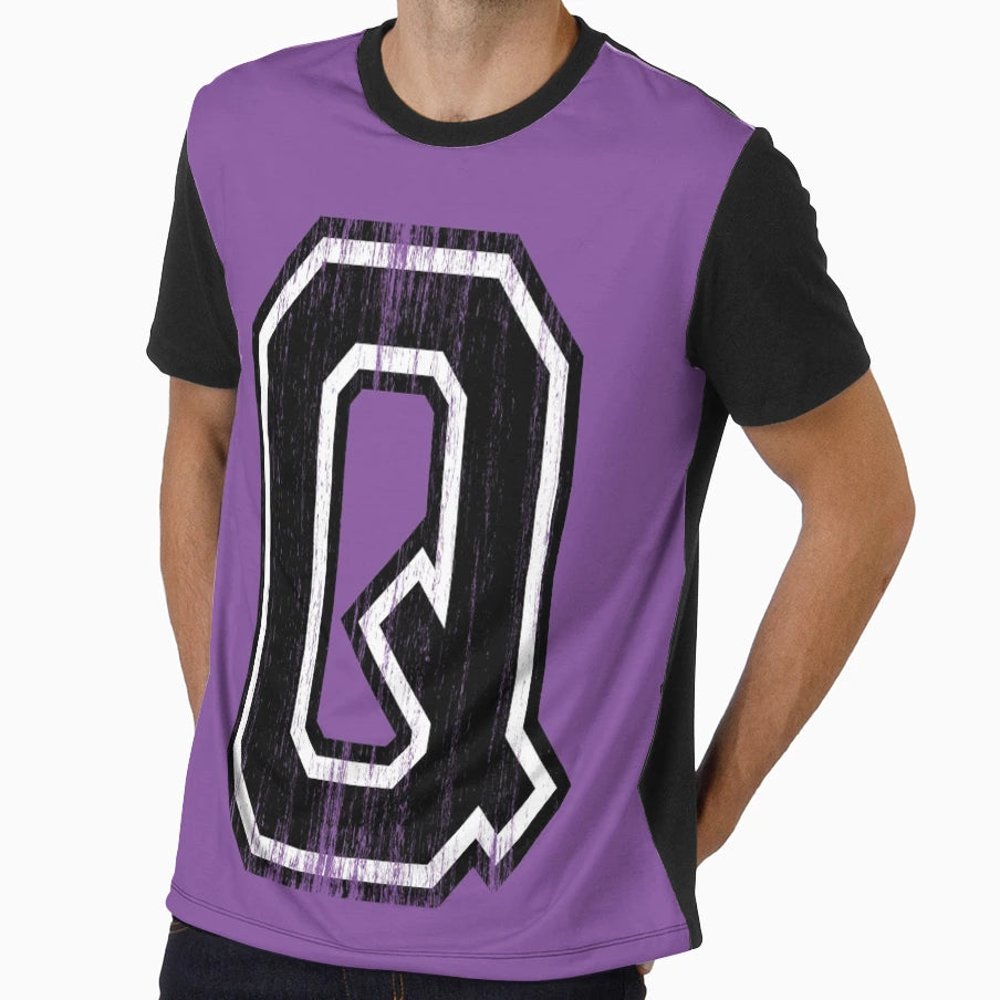Big Varsity Letter Q T-Shirt - Novelty Apparel for Adults - T-Shirt, Sweatshirt, Hoodie