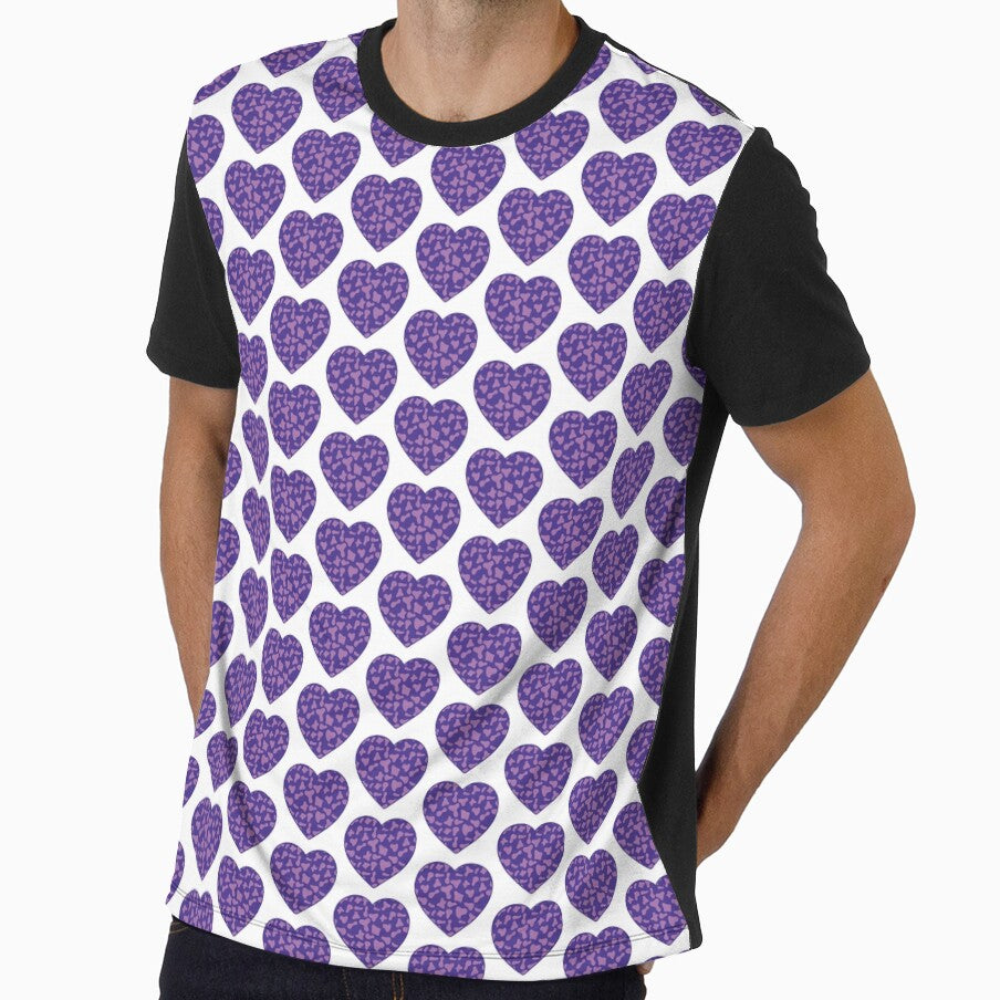 Offset Grid Small Violet Cow Patches on Purple - Adult & Kids T-Shirts, Sweatshirts & Hoodies apparel design preview 1