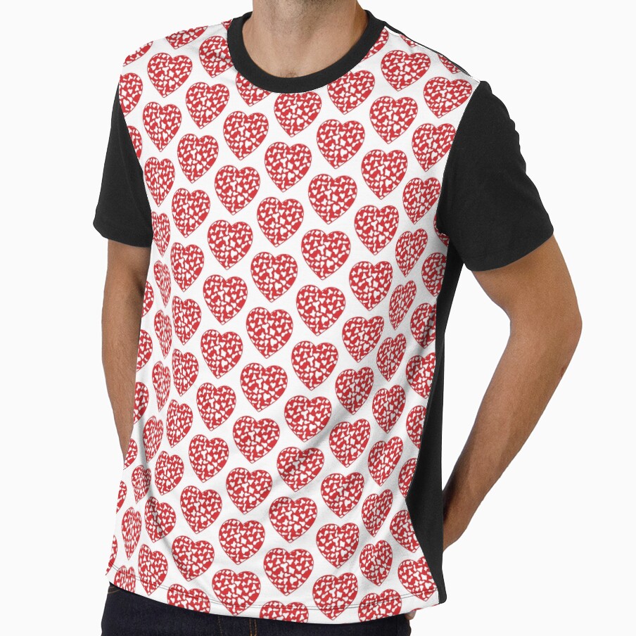 Offset Grid Small White Cow Patches on Red Cowhide - Adult & Kids T-Shirts, Sweatshirts & Hoodies apparel design preview 1
