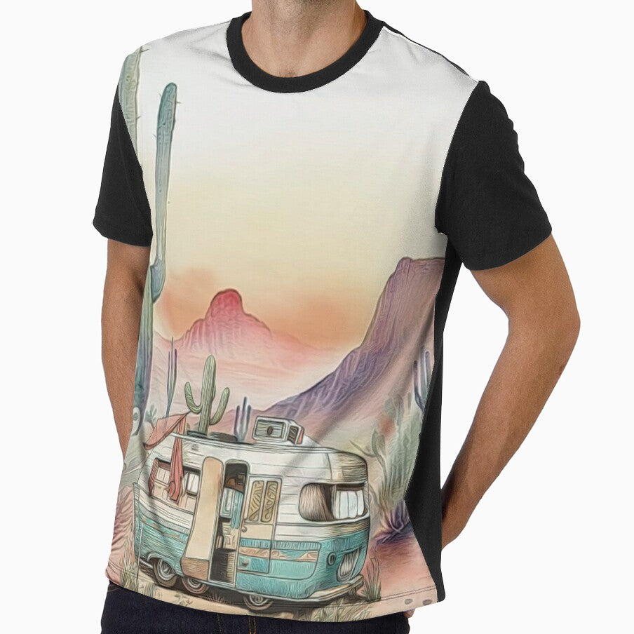 Vintage Southwest Desert Landscape Painting by - Adult & Kids T-Shirts, Sweatshirts & Hoodies apparel design preview 1