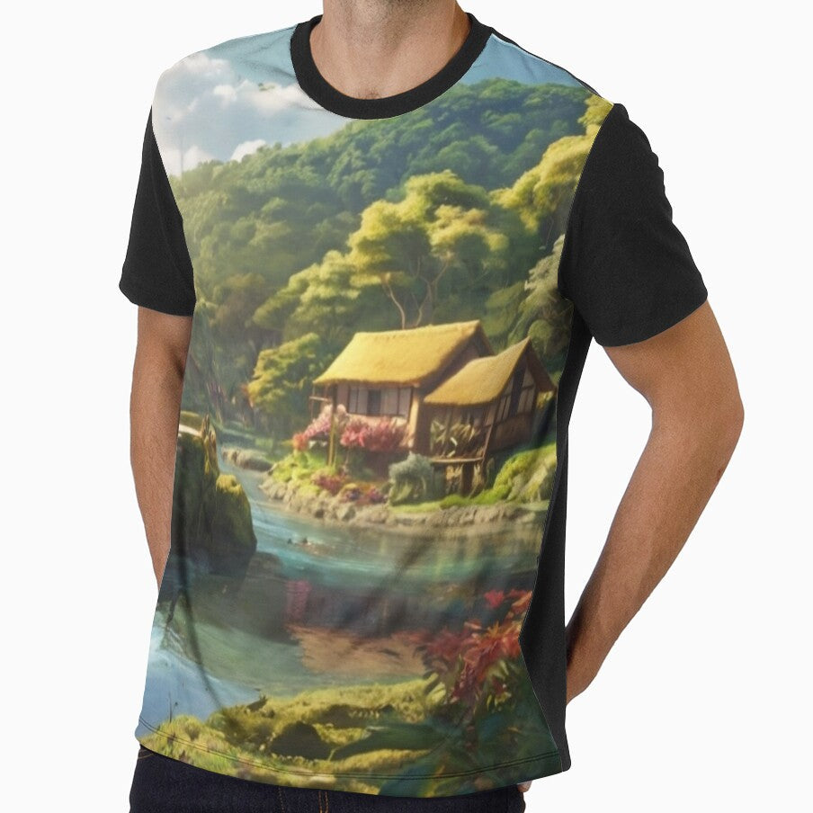 Tranquil Days in the Magical Village by BlareBlare - Adult & Kids T-Shirts, Sweatshirts & Hoodies apparel design preview 1