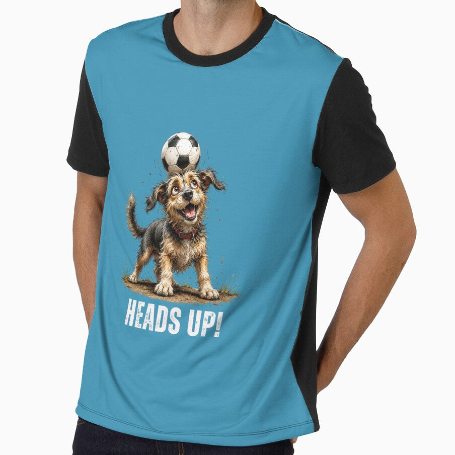 Heads Up Football Scruffy Dog Illustration by PAPIRO - Adult & Kids T-Shirts, Sweatshirts & Hoodies apparel design preview 1