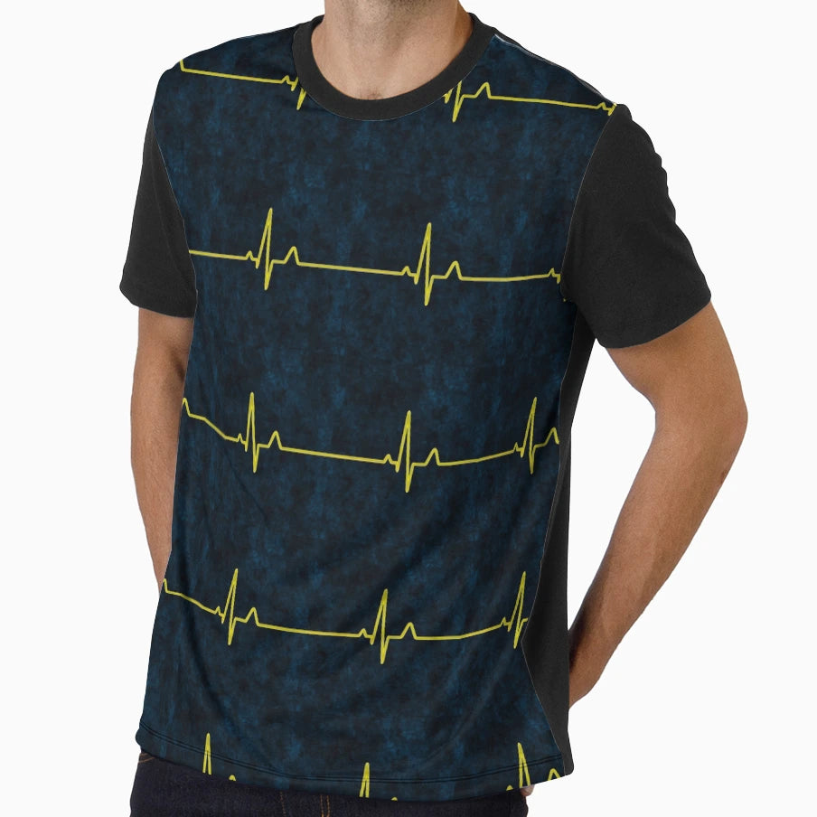 Ecg Heartbeat Line Medical Waveform Art T-Shirt - Streetwear Style Unisex - T-Shirt, Sweatshirt, Hoodie
