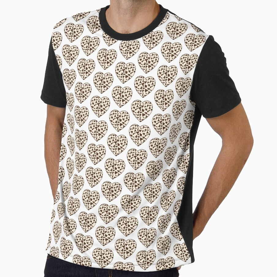 Offset Grid Small Brown Cow Patches on Cream Cowhide - Adult & Kids T-Shirts, Sweatshirts & Hoodies apparel design preview 1