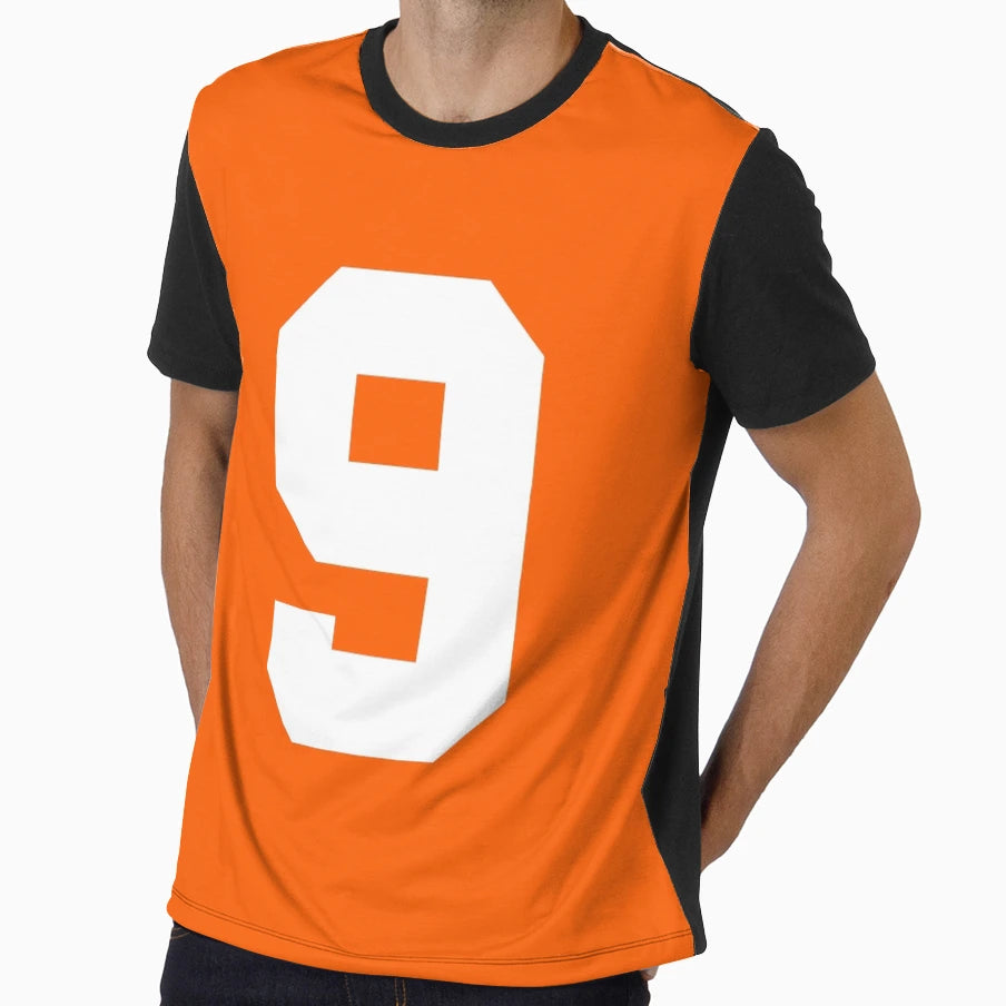 Number 9 Sports Orange T-Shirt - Streetwear Style Unisex - T-Shirt, Sweatshirt, Hoodie