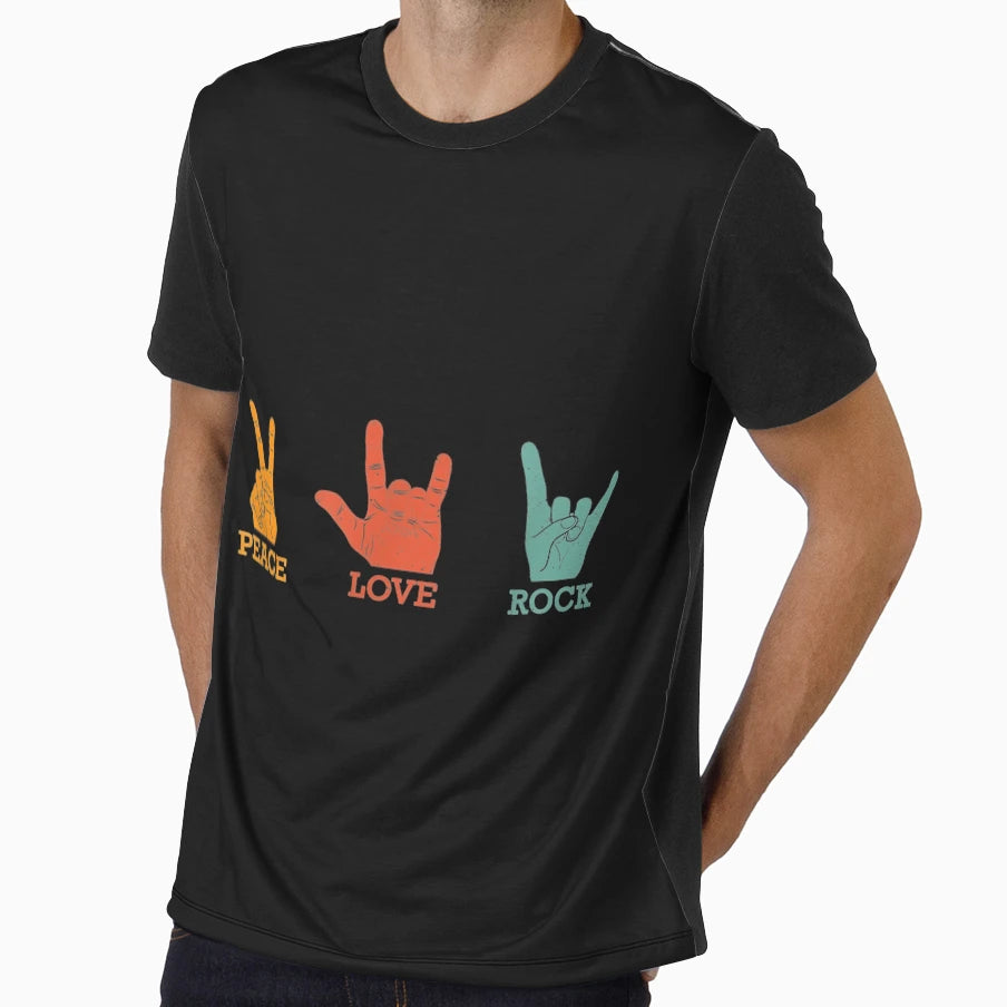 Peace Love Rock Concert Band T-Shirt - Minimalist Print Unisex - T-Shirt, Sweatshirt, Hoodie