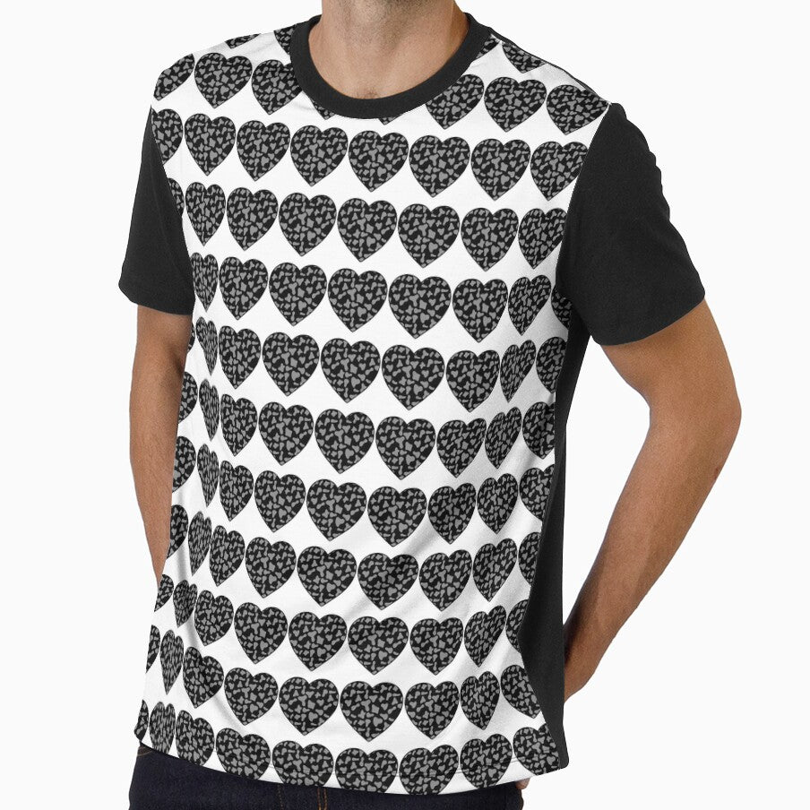 Regular Grid Small Grey Cow Patches on Black Cowhide - Adult & Kids T-Shirts, Sweatshirts & Hoodies apparel design preview 1