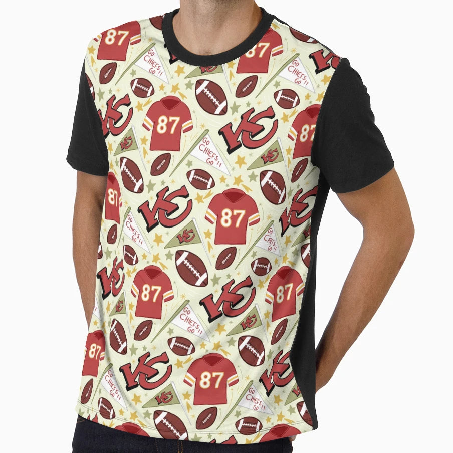 TK Chiefs Pattern Light Gold T-Shirt - Novelty Apparel Men Women - T-Shirt, Sweatshirt, Hoodie