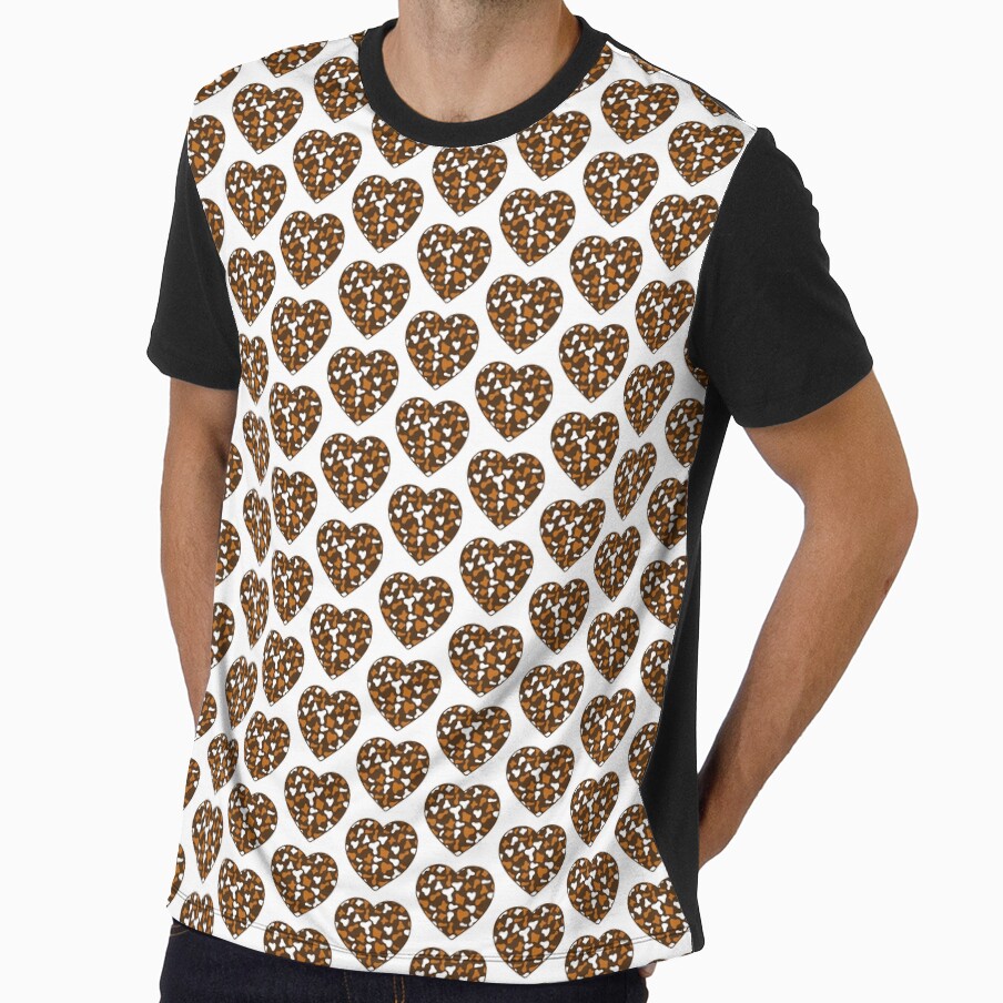 Offset Grid Small Caramel White Cow Patches on Brown - Adult & Kids T-Shirts, Sweatshirts & Hoodies apparel design preview 1