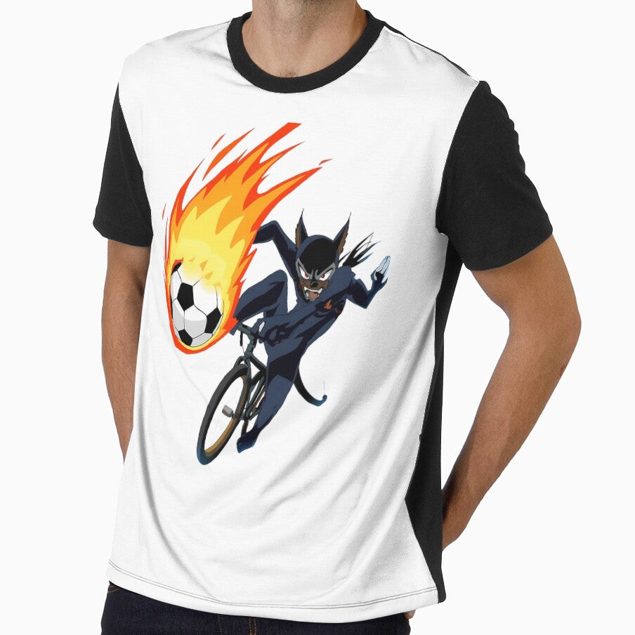 Anime Soccer Cat Flaming Bicycle Kick Art by Quotable - Adult & Kids T-Shirts, Sweatshirts & Hoodies apparel design preview 1