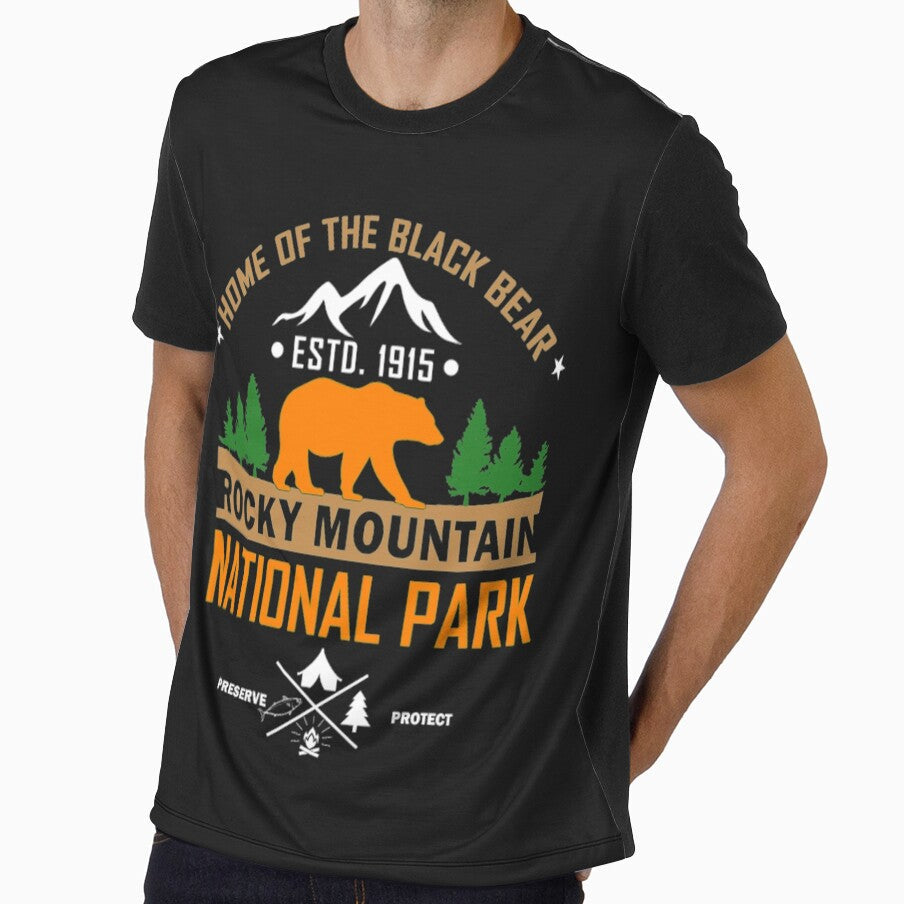 Rocky Mountain National Park Black Bear by Clavitaps - Adult & Kids T-Shirts, Sweatshirts & Hoodies apparel design preview 1