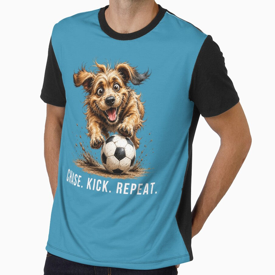 Football Scruffy Dog Illustration Puppy Soccer Gift - Adult & Kids T-Shirts, Sweatshirts & Hoodies apparel design preview 1
