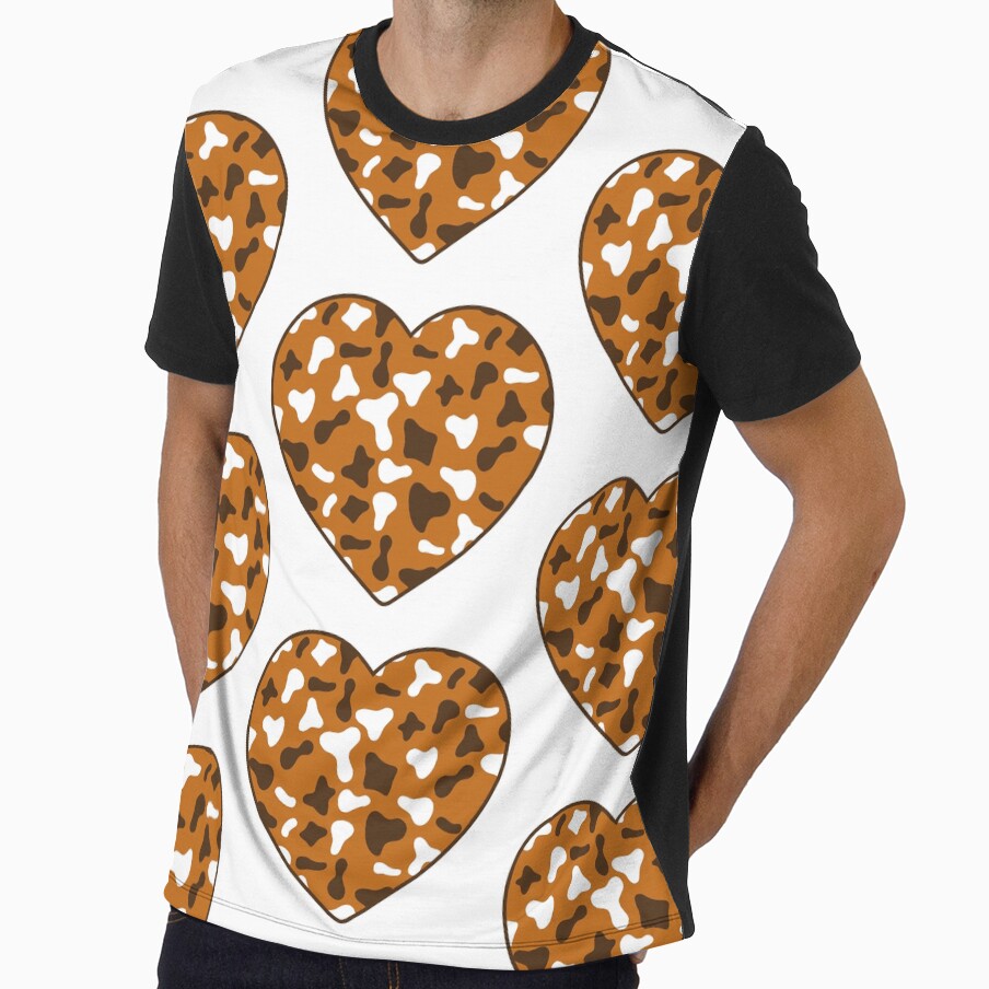 Big Brown White Cow Patches on Caramel Cowhide - Adult & Kids T-Shirts, Sweatshirts & Hoodies apparel design preview 1