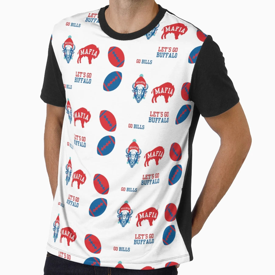 Pack Red Blue Buffalo Bills T-Shirt - Graphic Print Unisex - T-Shirt, Sweatshirt, Hoodie