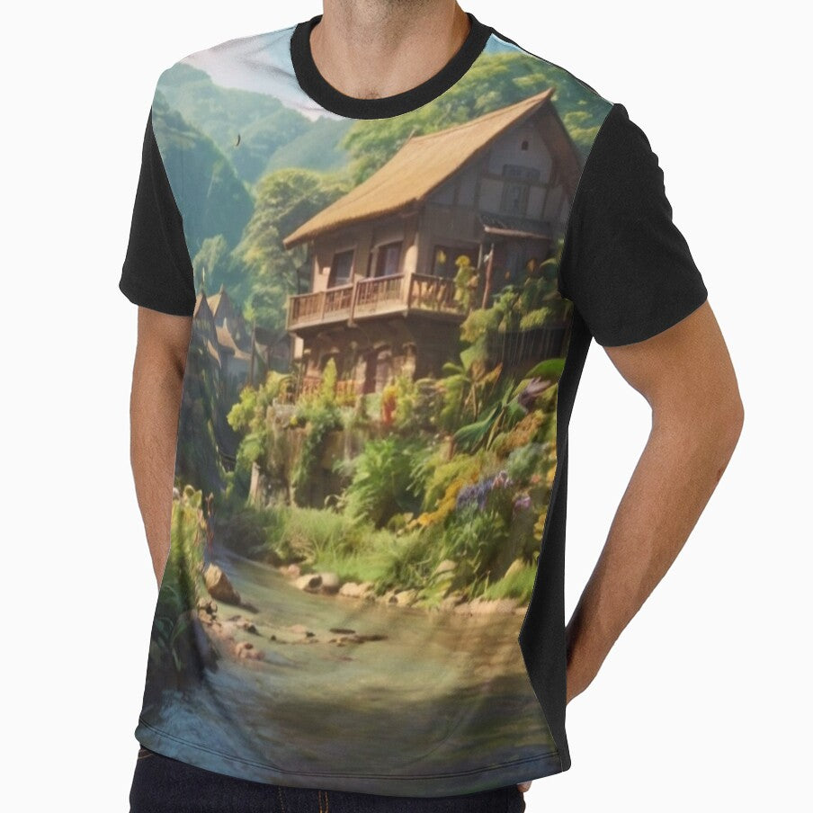 Riverside Charm in the Enchanted Forest by BlareBlare - Adult & Kids T-Shirts, Sweatshirts & Hoodies apparel design preview 1