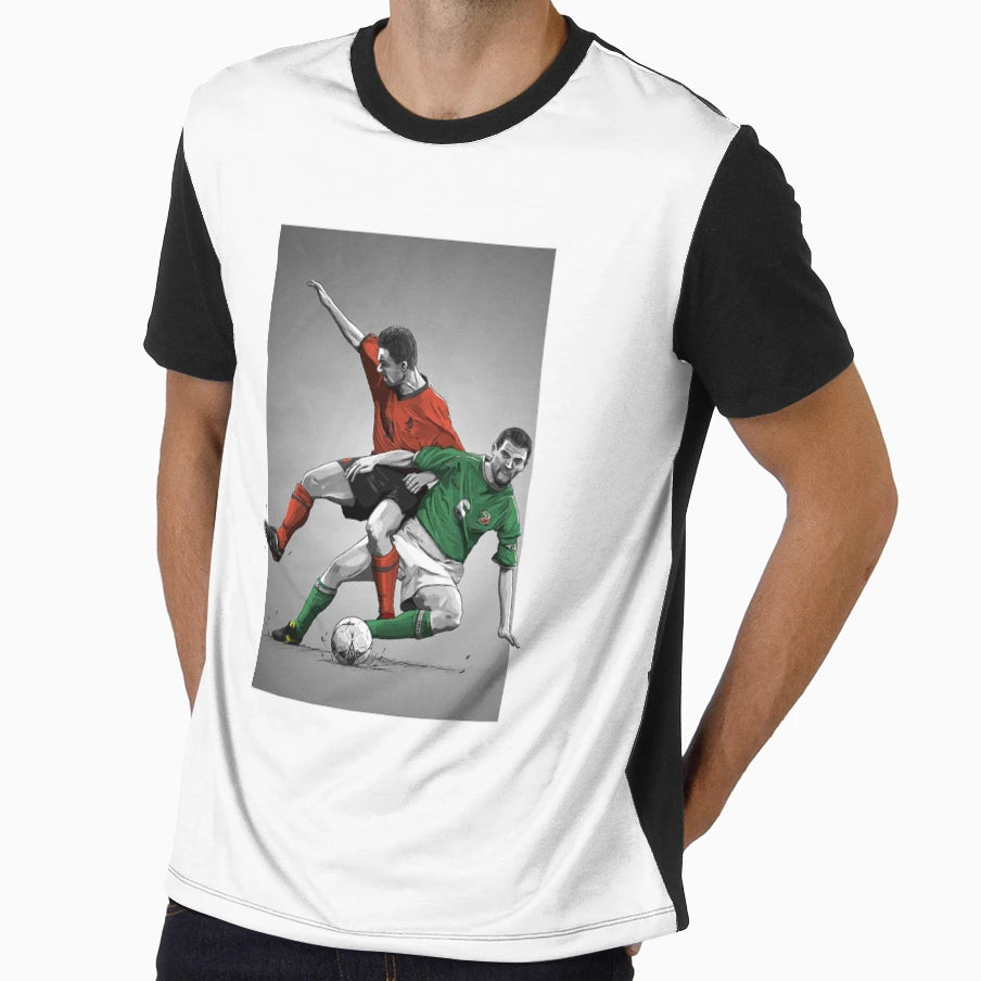Roy Keane V Marc Overmars Ireland V T-Shirt - Graphic Print for Adults - T-Shirt, Sweatshirt, Hoodie
