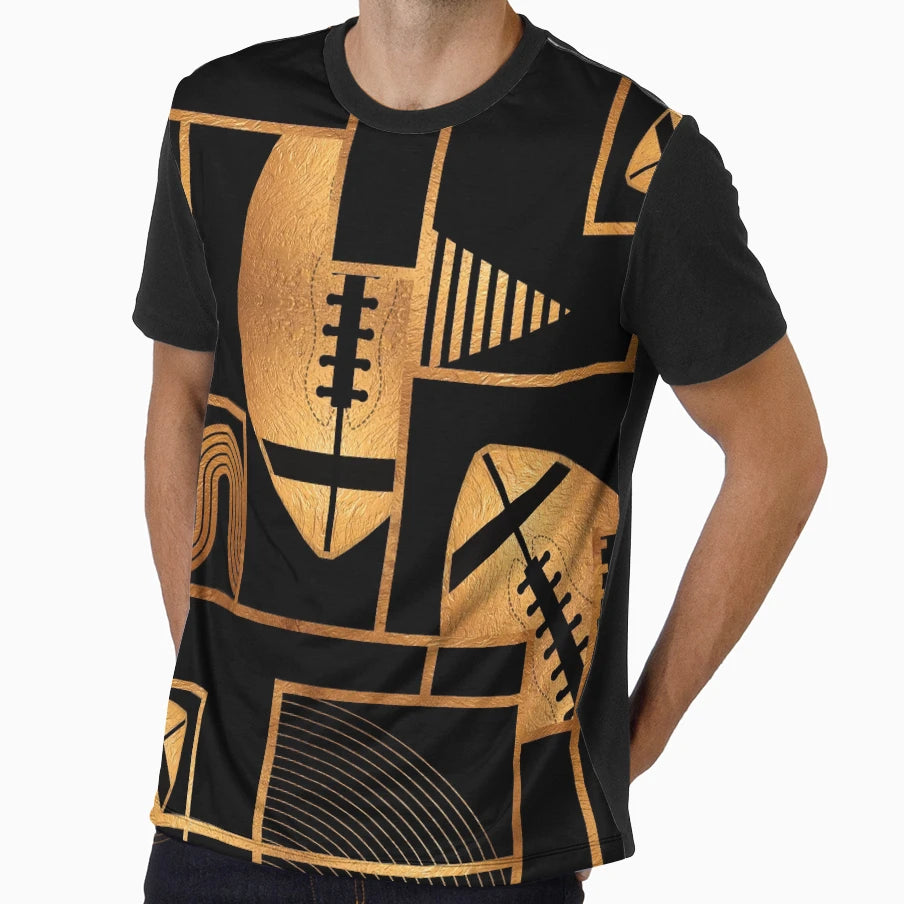 American Football Bronze Geometric T-Shirt - Minimalist Print for Adults - T-Shirt, Sweatshirt, Hoodie