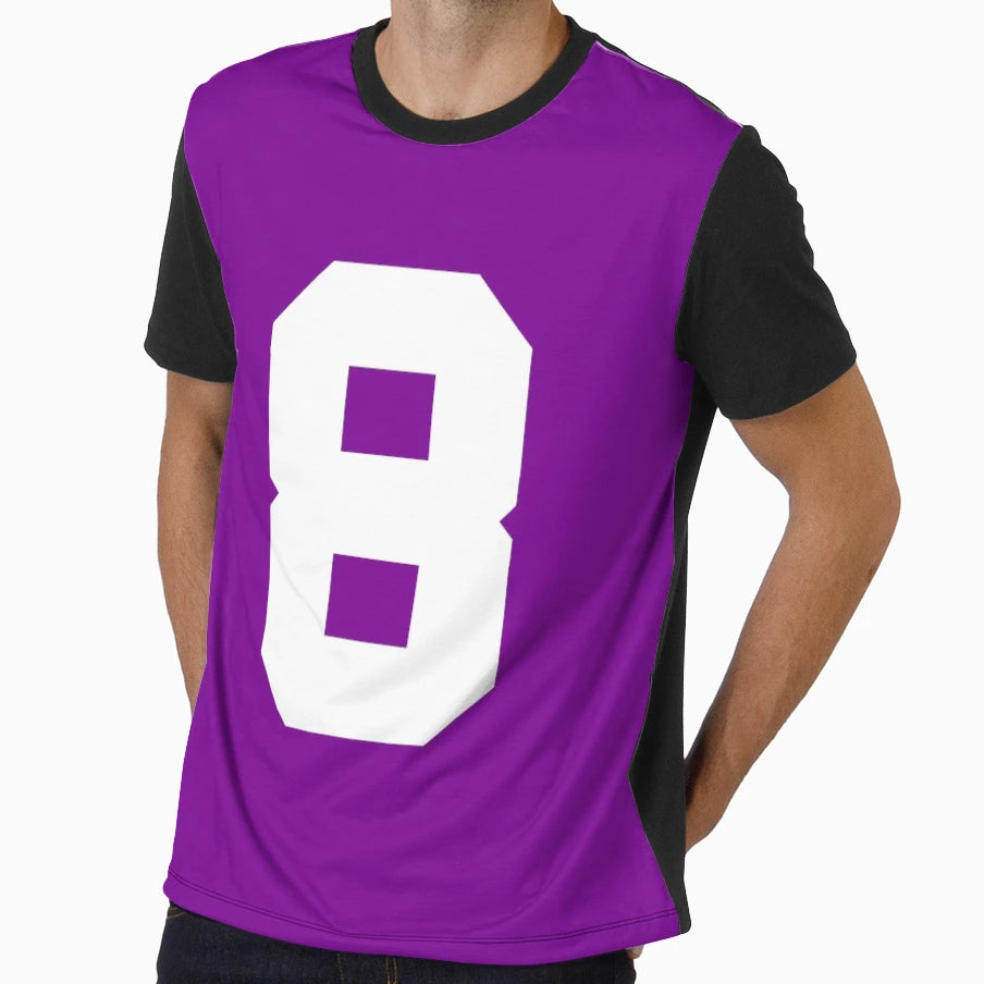 Number 8 Sports Purple T-Shirt - Aesthetic Graphic for Adults - T-Shirt, Sweatshirt, Hoodie