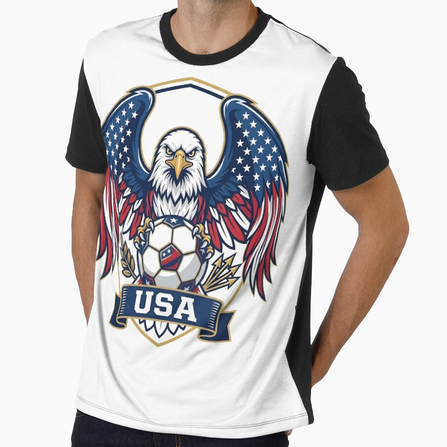 USA Eagle Soccer Emblem by Art Intelligence - Adult & Kids T-Shirts, Sweatshirts & Hoodies apparel design preview 1