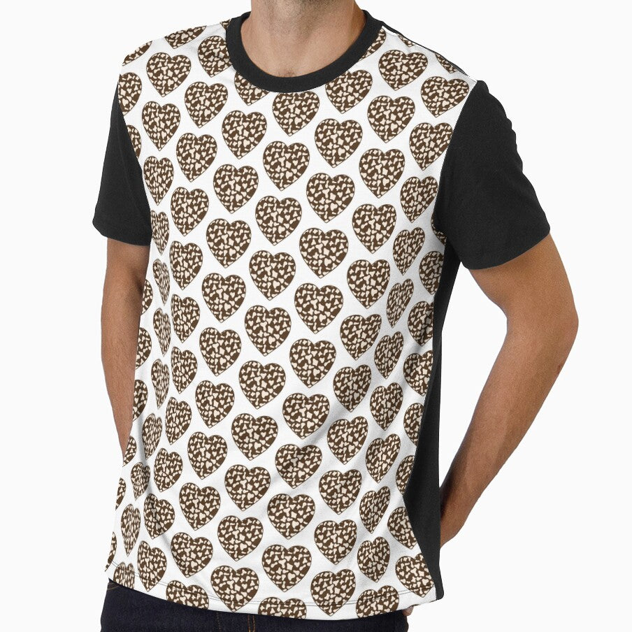 Offset Grid Small Cream Cow Patches on Brown Cowhide - Adult & Kids T-Shirts, Sweatshirts & Hoodies apparel design preview 1