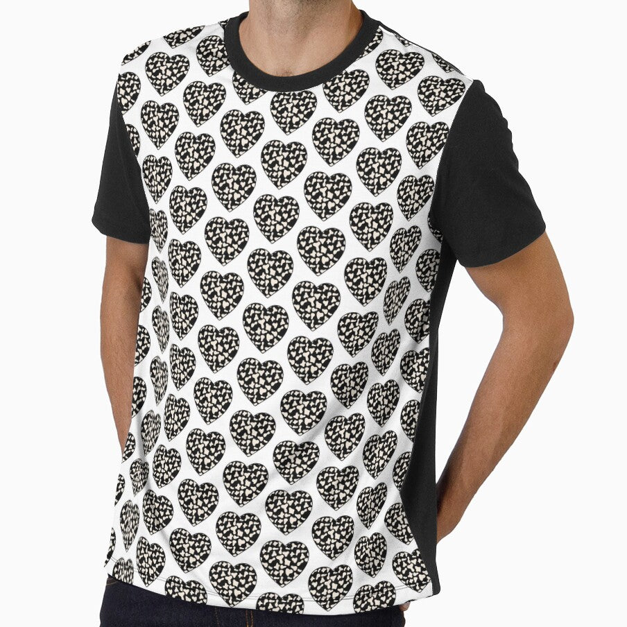 Offset Grid Small Cream Cow Patches on Black Cowhide - Adult & Kids T-Shirts, Sweatshirts & Hoodies apparel design preview 1