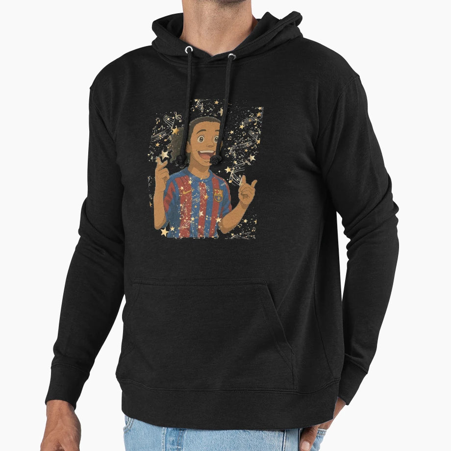 Football Playmaker Ronaldinho Hoodie - Novelty Apparel for Adults - T-Shirt, Sweatshirt, Hoodie