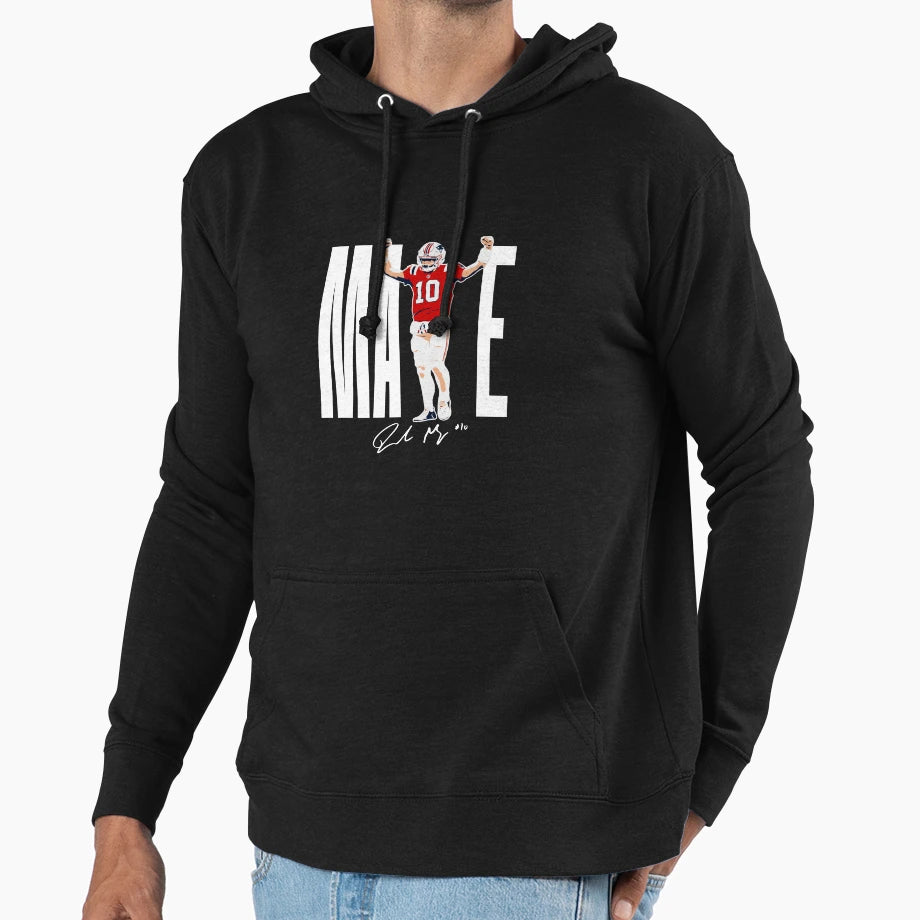 New England Football Maye Hoodie - Novelty Apparel for Adults - T-Shirt, Sweatshirt, Hoodie