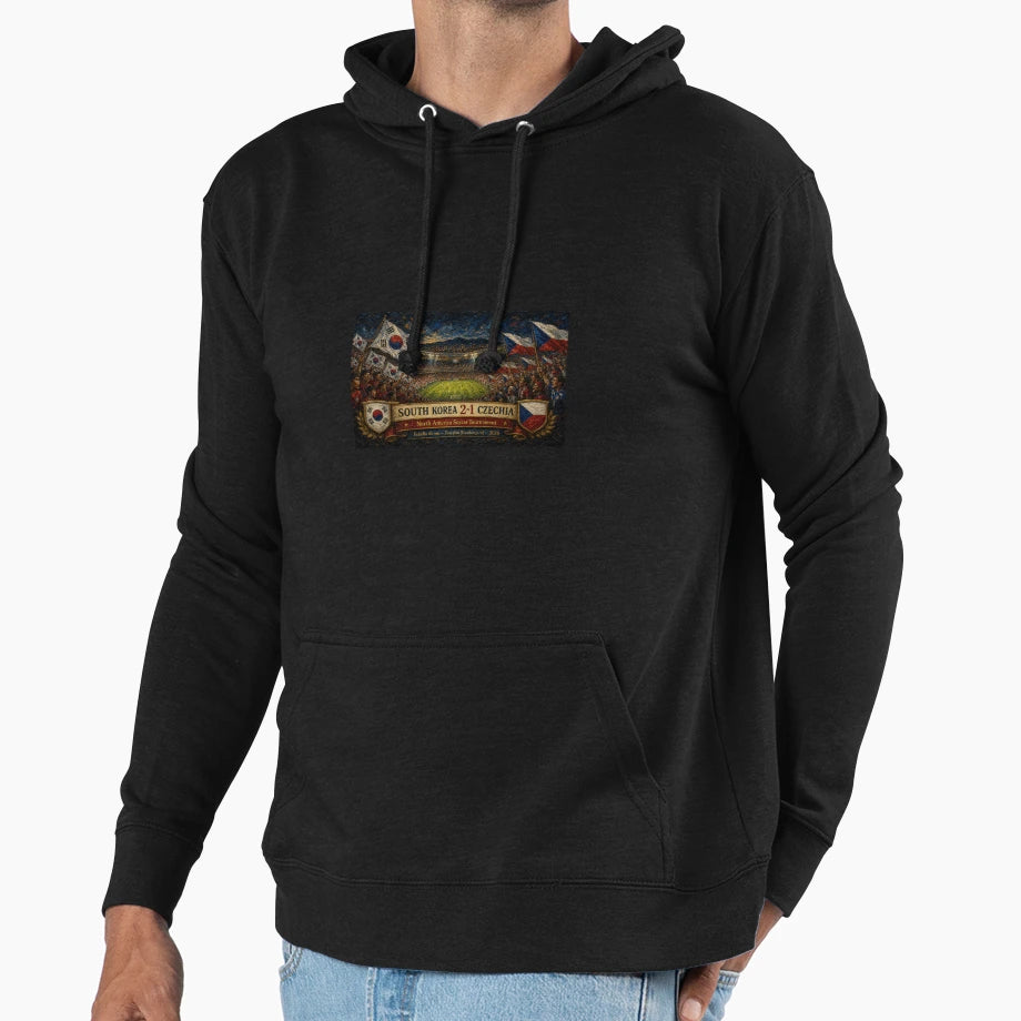 Elegant South Korea Vs Czechia Match Oil Hoodie - Graphic Print for Adults - T-Shirt, Sweatshirt, Hoodie