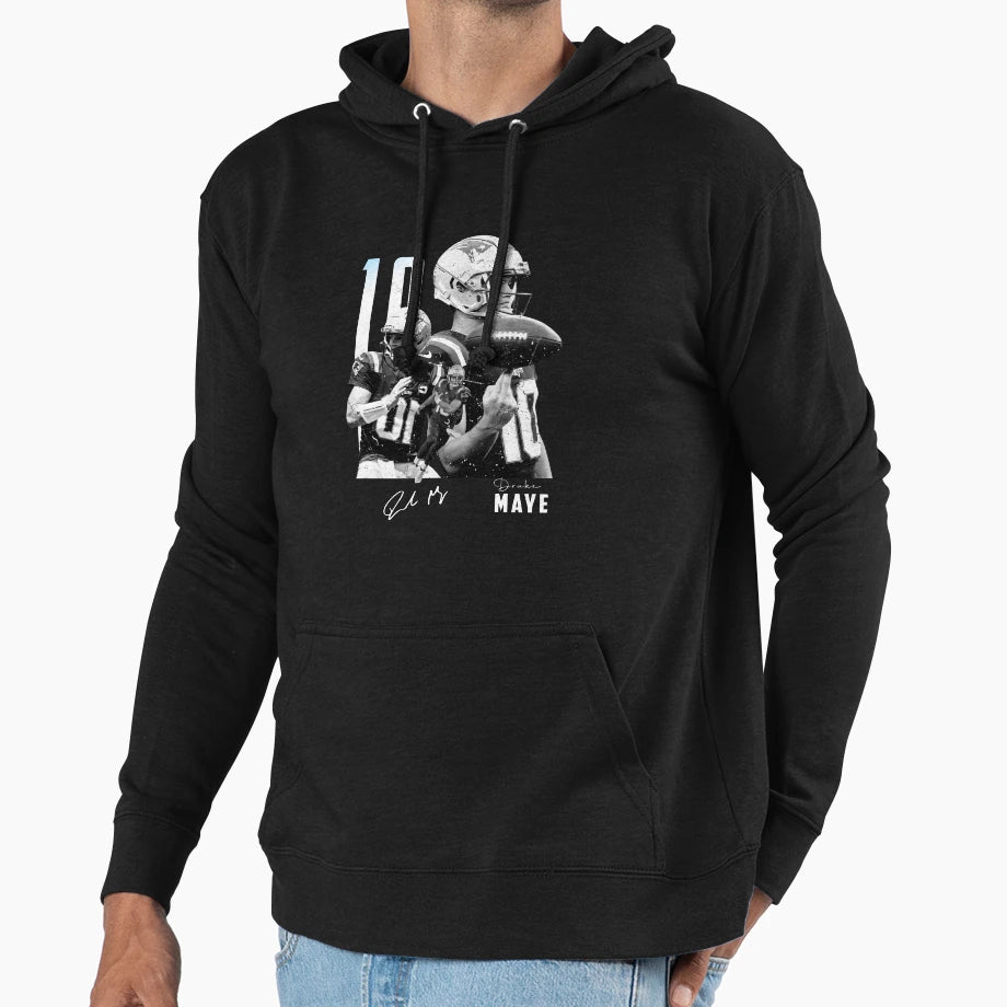Bleached Drake Maye New England Hoodie - Casual Everyday Wear Unisex - T-Shirt, Sweatshirt, Hoodie