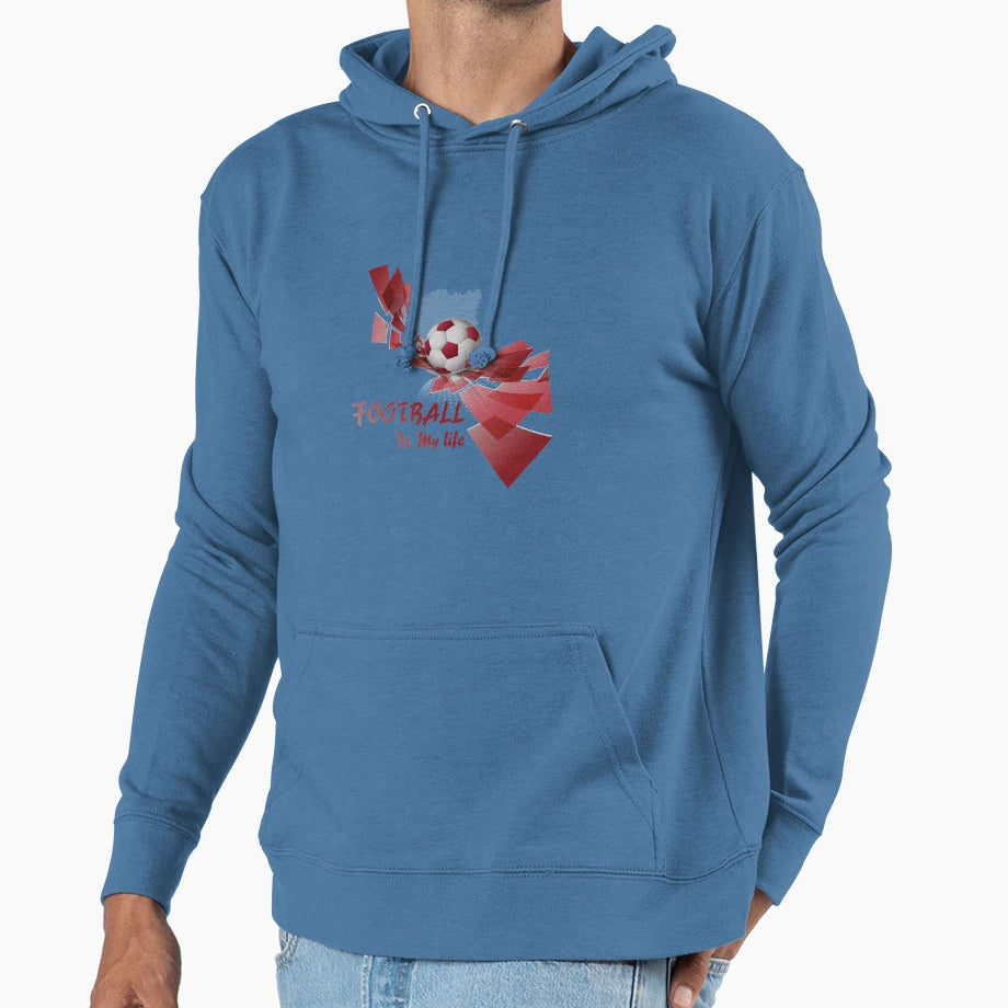 Football Is My Life Hoodie - Fun Novelty Design for Adults - T-Shirt, Sweatshirt, Hoodie