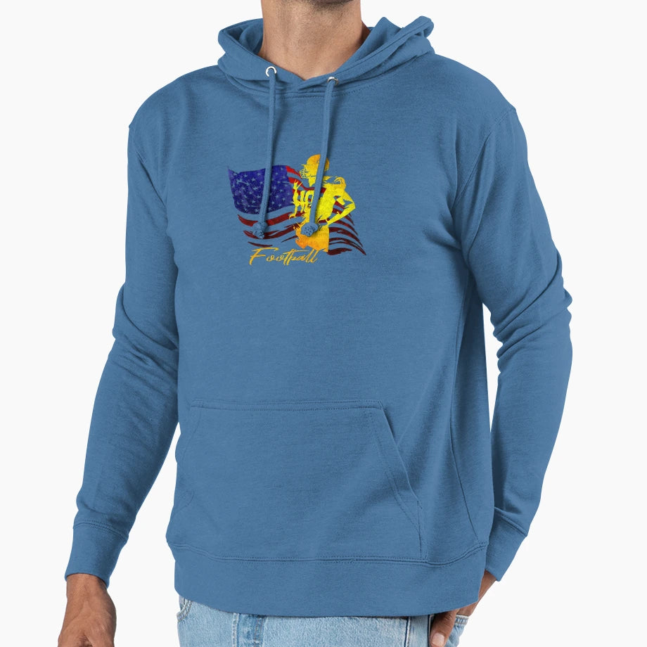 American Football National Sport Hoodie - Minimalist Print for Adults - T-Shirt, Sweatshirt, Hoodie