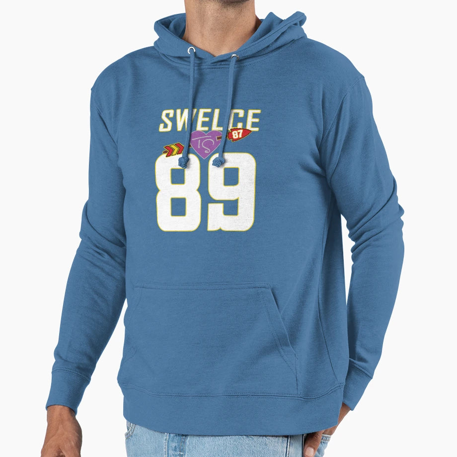Swelce Kelce Swift Romance 87 89 Red Hoodie - Graphic Print for Adults - T-Shirt, Sweatshirt, Hoodie