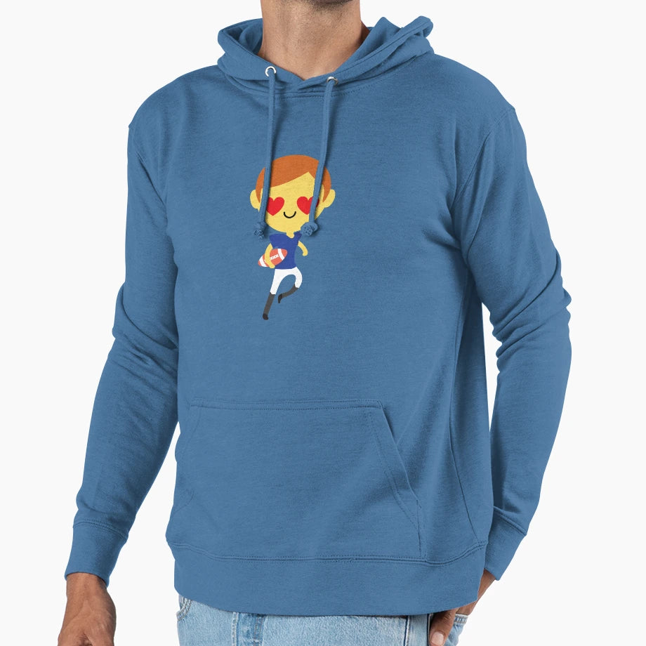 Rugby Emoji Hoodie - Streetwear Style Men Women - T-Shirt, Sweatshirt, Hoodie